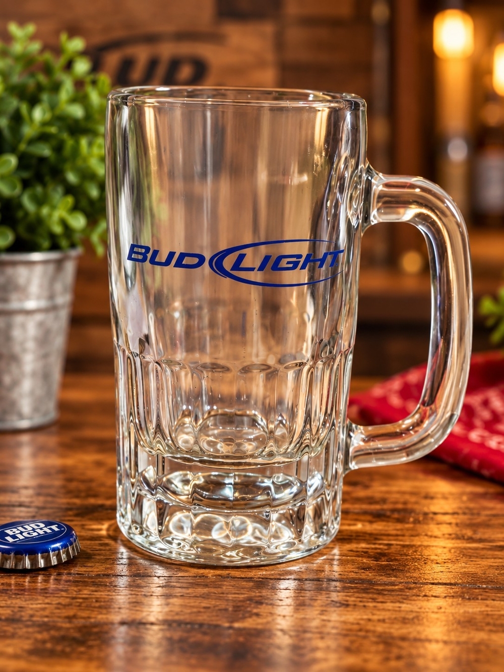 Vintage Bud Light glass beer mug In Excellent Condition